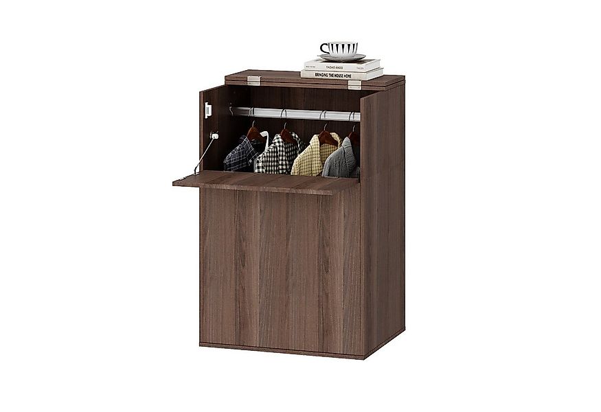 FUFU&GAGA Nachttisch Nachttisch mit Kleiderstange, dunkelbraun, MDF, 60×40× günstig online kaufen