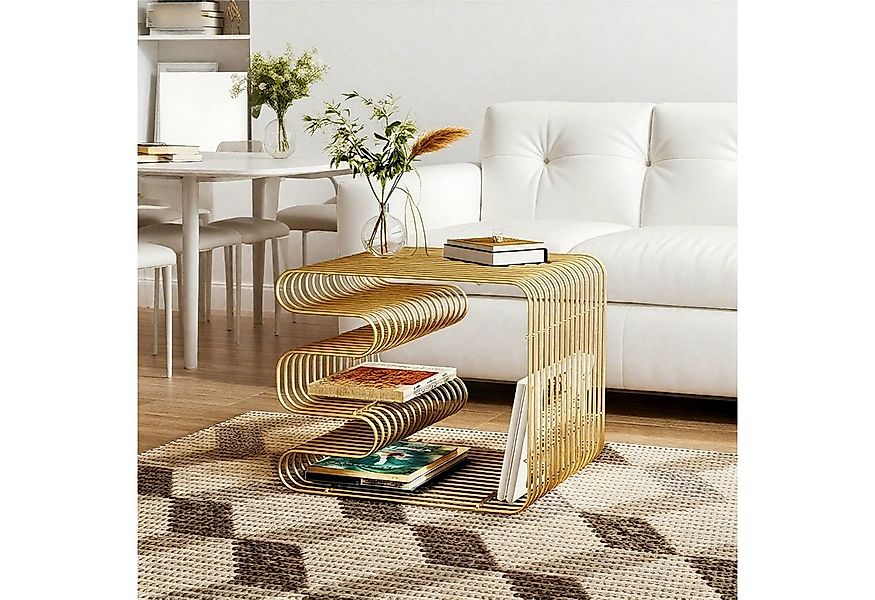 TWSOUL Beistelltisch Couchtisch Nachttisch mit Zeitschriftenständer aus Met günstig online kaufen