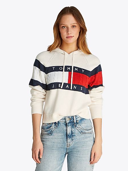 Tommy Jeans Kapuzenpullover "TJW CENTER FLAG HOOD SWEATER EXT", mit Kapuze, günstig online kaufen