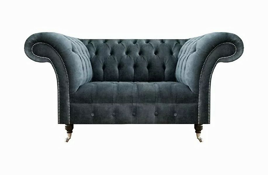 JVmoebel 2-Sitzer Graue Chesterfield Stoffcouch Designer Zweisitzer Wohnzim günstig online kaufen