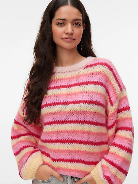 Vero Moda Strickpullover "VMMAYBE STRIPE LS O-NECK PULLOVER NOOS" Kunstfase günstig online kaufen