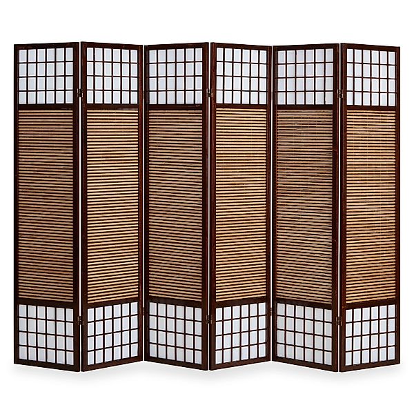 Homestyle4u 6-tlg. Paravent in Braun 264x175 cm 191 günstig online kaufen