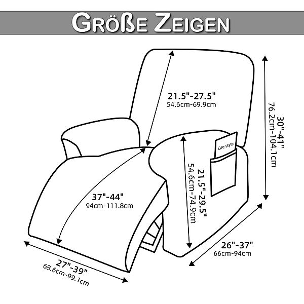 BTTO Relaxsesselhusse Sesselhussen Relaxsesselhusse Samt,Stretch Sesselbezu günstig online kaufen