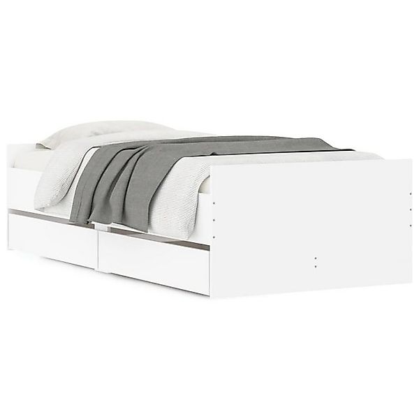 vidaXL Bettgestell, Bett mit Schubladen Weiß 75x190 cm günstig online kaufen