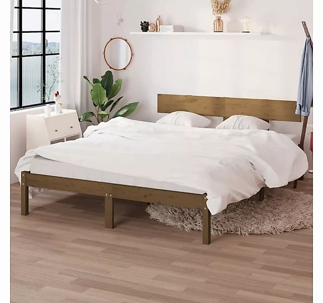 furnicato Bett Massivholzbett Honigbraun Kiefer 160x200 cm günstig online kaufen