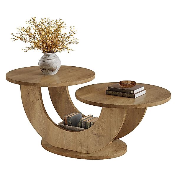 Tribesigns Couchtisch 2-Tier Runde Couchtisch mit günstig online kaufen