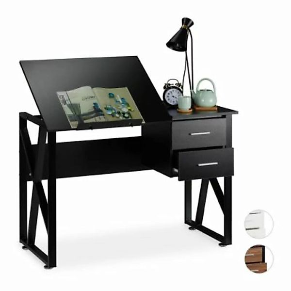 relaxdays Schreibtisch neigbar schwarz günstig online kaufen