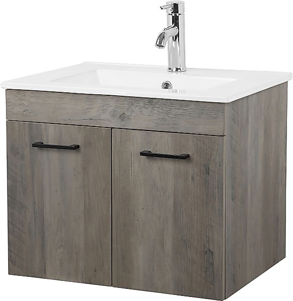 welltime Waschtisch "Florenz, Breite 60cm, 2 Tür, 2 Fächer, MDF-Front", Was günstig online kaufen