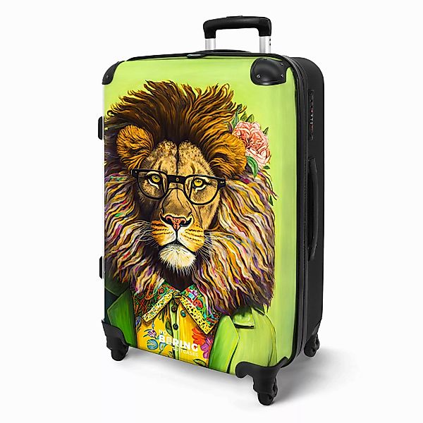 NoBoringSuitcases.com© Hartschalen-Trolley Löwe - Mensch - günstig online kaufen