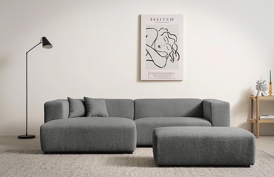 Home affaire Polsterecke "BAKELS, Ecksofa-Set mit Hocker, L-Form mit Schlaf günstig online kaufen