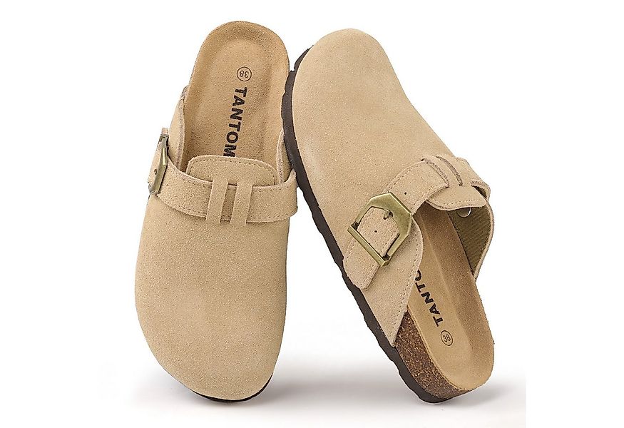 TAN.TOMI Boston Wildleder Clog Leder Pantoletten Clogs Clog Schuhe mit Arch günstig online kaufen