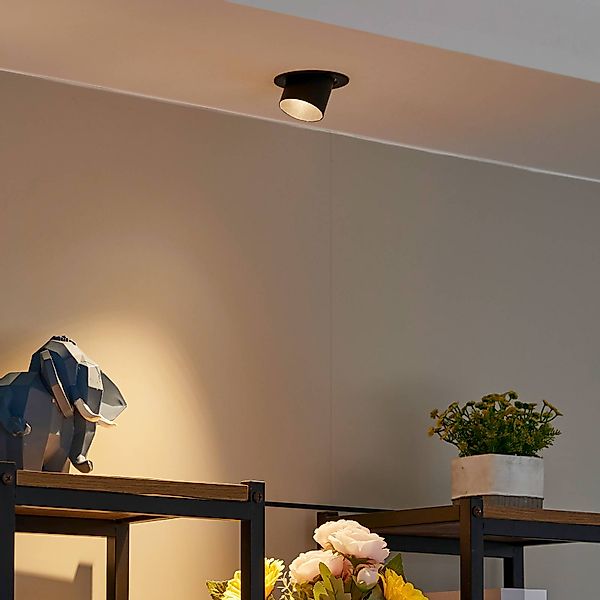 Lindby Deckenstrahler Thorid, Ø 9 cm, schwarz, Metall, GU10 günstig online kaufen