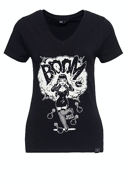 QueenKerosin Print-Shirt Boom (1-tlg) mit V-Ausschnitt und Print in der Fro günstig online kaufen
