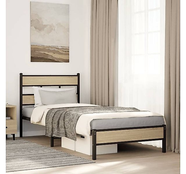 vidaXL Bett Bettgestell ohne Matratze Sonoma-Eiche günstig online kaufen
