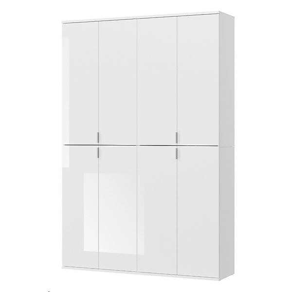 Inn.Furn Schuhschrank Weiß Hochglanz 122 cm mit 18 Fächern SystemX günstig online kaufen