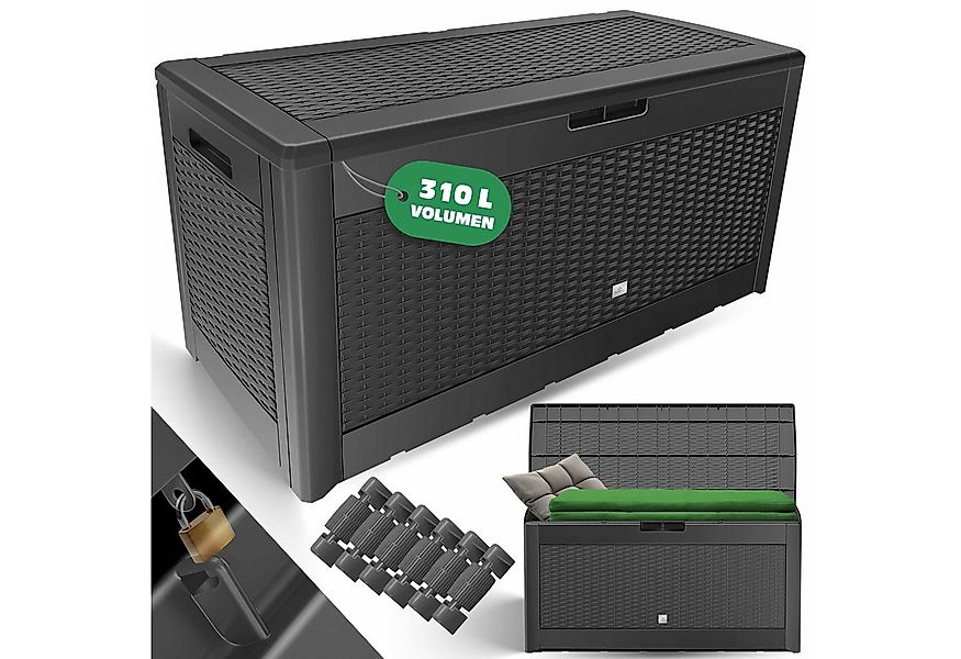 KESSER Aufbewahrungsbox, Auflagenbox Kissenbox 310 Liter mit Rollen klappba günstig online kaufen