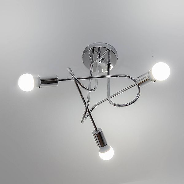 Deckenleuchte Oxford, chrom, 3-flammig, Ø 44 cm, Metall günstig online kaufen