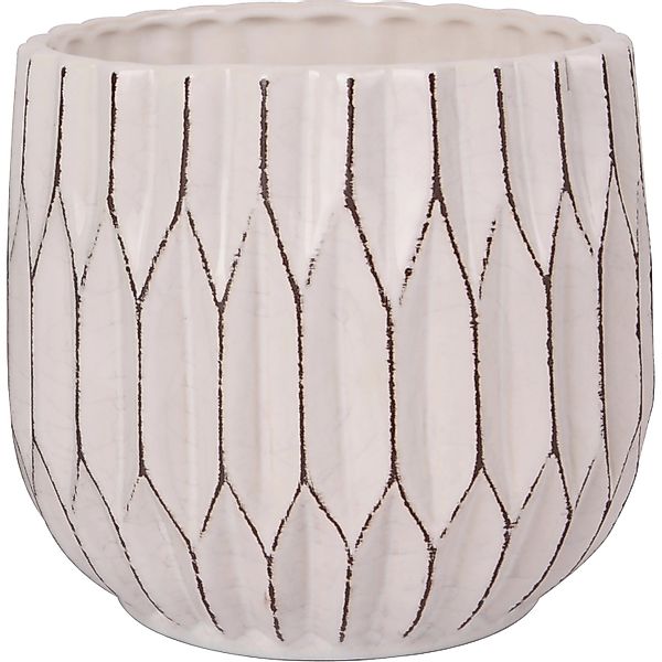 Übertopf Plissee Keramik Creme Ø 16 cm x 16 cm günstig online kaufen