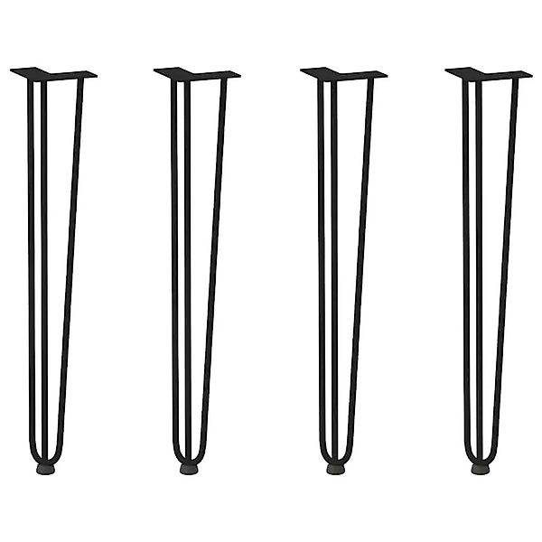 vidaXL Haarnadelbeine für Konsolentische 4 Stk Schwarz 72 cm Massivstahl 40 günstig online kaufen