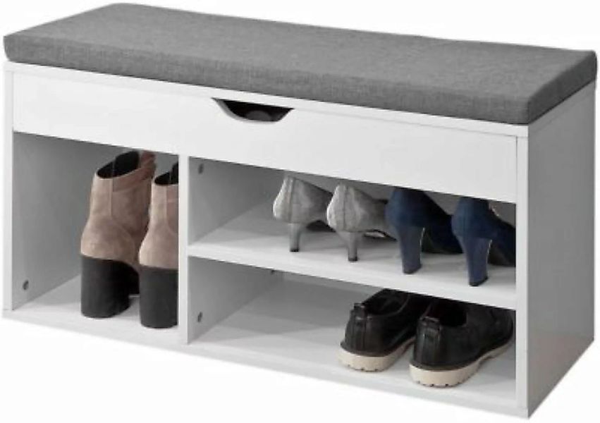SoBuy® Schuhregal Sitzbank Schuhschrank mit Sitzfläche weiß/grau günstig online kaufen