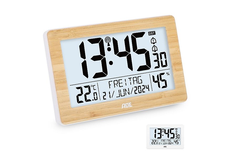 ADE Funktischuhr Digitale Tischuhr Wecker mit Thermometer und Hygrometer 2 günstig online kaufen