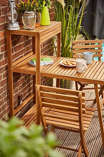 Siena Garden Balkonmöbel-Set Bari Akazie Natur 3-tlg. FSC® günstig online kaufen