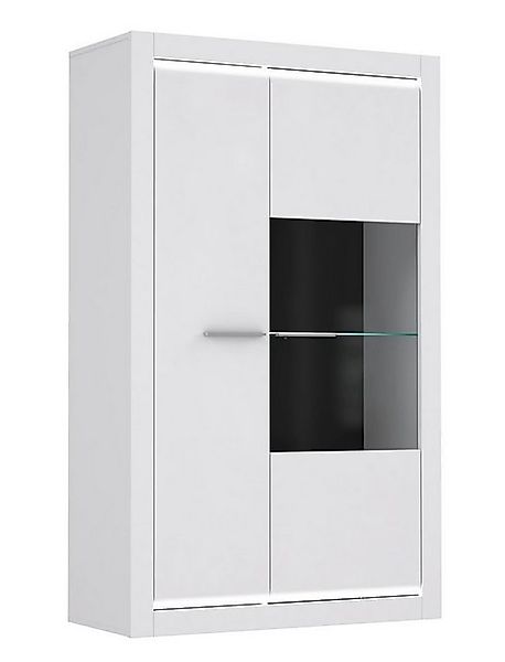 expendio Vitrine Livorno 3 weiss Hochgl. 98x160x42 cm m. LED-Lichtleisten u günstig online kaufen