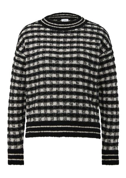 s.Oliver BLACK LABEL Stehkragenpullover mit Karomuster günstig online kaufen