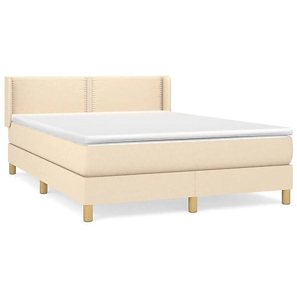 vidaXL Boxspringbett mit Matratze Creme 140x200 cm Stoff 3130198 günstig online kaufen