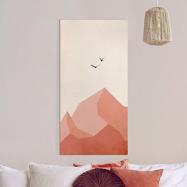 Leinwandbild Zugspitze in Rosa Färbung günstig online kaufen