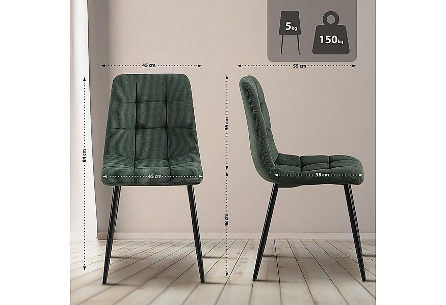 CLP Esszimmerstuhl Tilde (4er Set, 4 St), mit Rückenlehne, Metallgestell, b günstig online kaufen