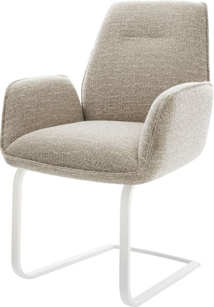 DELIFE Polsterstuhl Zoa-Flex, Freischwinger flach Weiß günstig online kaufen
