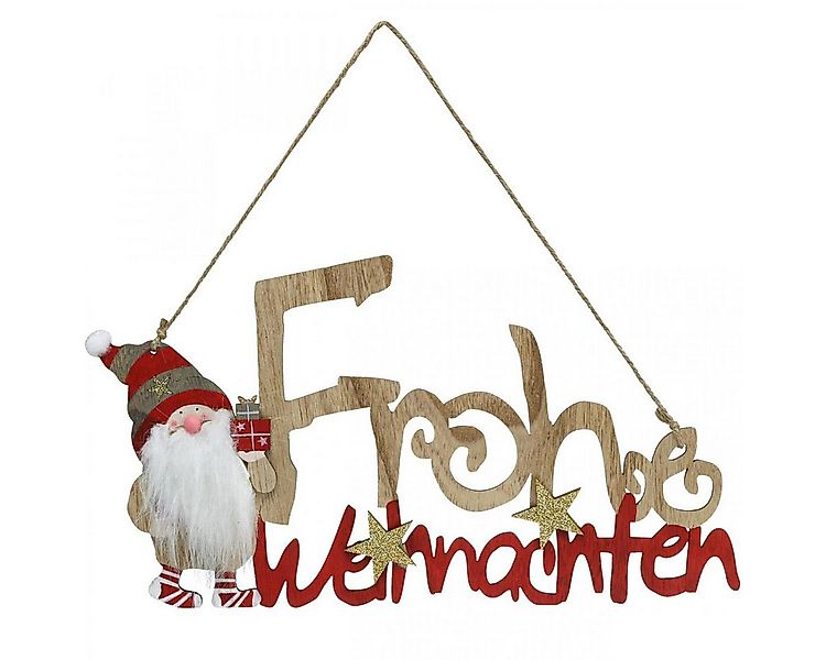 Viana Christbaumschmuck Holzschriftzug Frohe Weihnachten mit Wichtel als Fe günstig online kaufen
