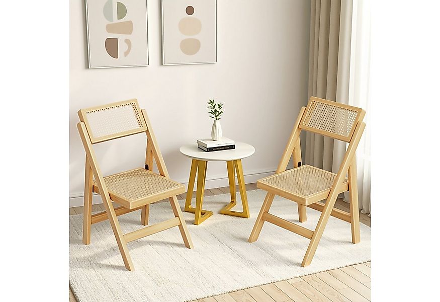 TLGREEN Klappstuhl aus Holz,Faltbar Esszimmerstuhl, (87x46x43cm Rattan Stuh günstig online kaufen