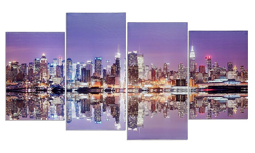 Levandeo® Leinwandbild, Wandbild 4 teilig Manhattan günstig online kaufen