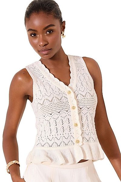 LIPSY Anzugweste Lipsy gestrickte Weste mit Lochmuster und Rüschen (1-tlg) günstig online kaufen