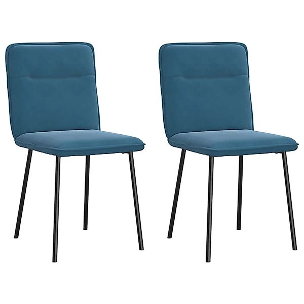 vidaXL Esszimmerstühle 2 Stk Blau Samt 4101219 günstig online kaufen