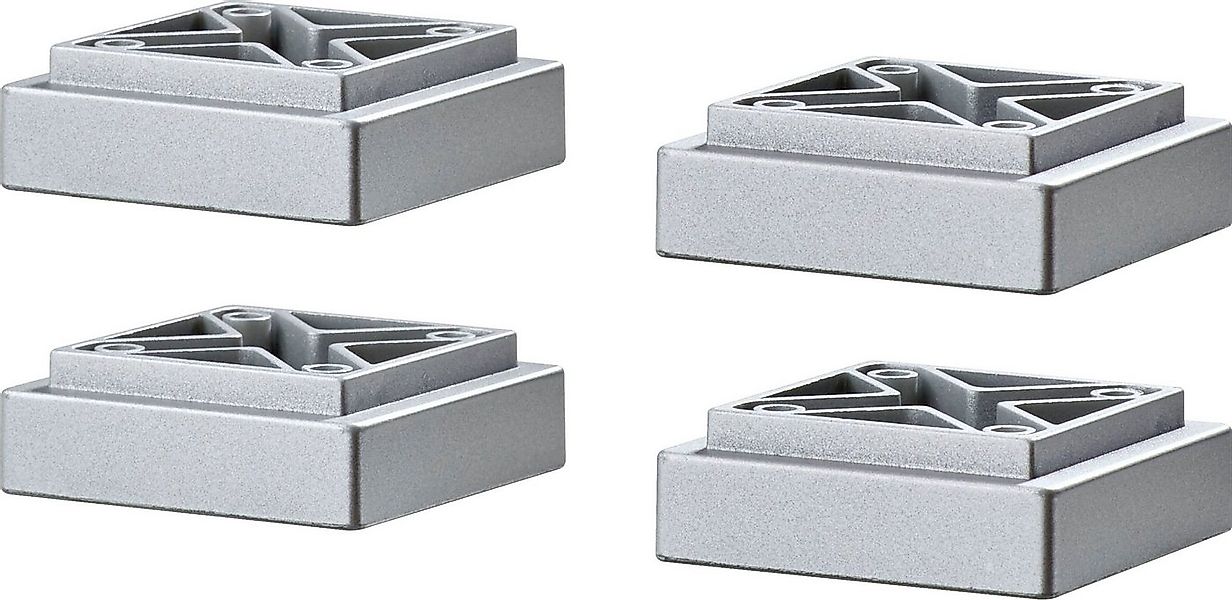 Saphir Möbelfuß Quickset Fuß-Set, 4er Set Sockelfüße, Silber matt, 2 cm hoc günstig online kaufen