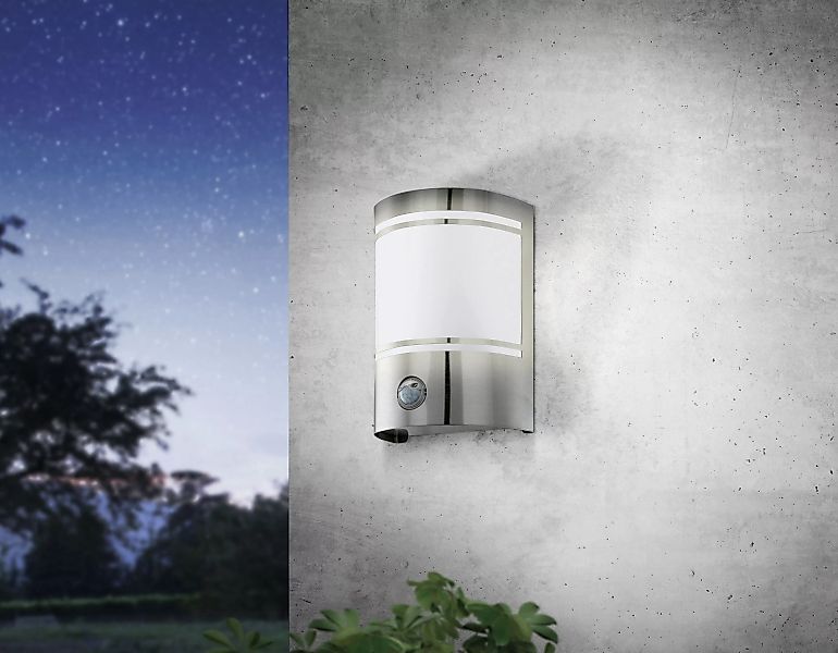 Außenwandlampe Cerno mit Bewegungsmelder edelstahl günstig online kaufen