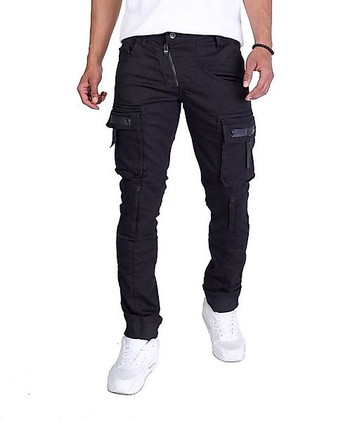 KINGZ Cargojeans Rebelische Herren Designer Cargojeans Schwarz XL günstig online kaufen