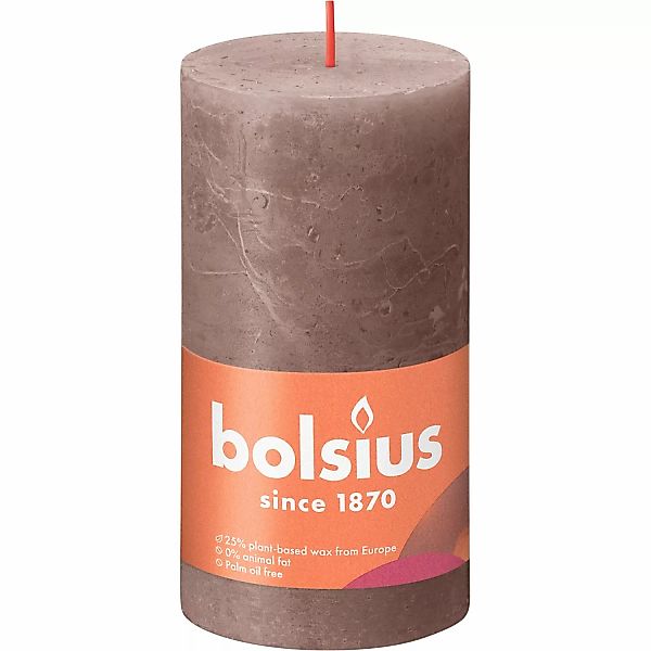 Bolsius Rustik-Kerze Shine 130/68 mm Rustikales Taupe günstig online kaufen