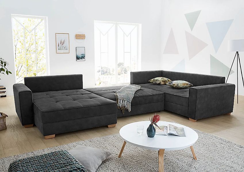 Jockenhöfer Gruppe Wohnlandschaft "Brixen U-Form" Bettfunktion, Bettkasten, günstig online kaufen