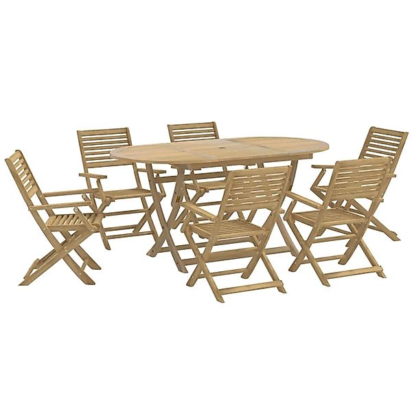 vidaXL 7-Tlg Garten-Essgruppe Massivholz Akazie 3295003 günstig online kaufen