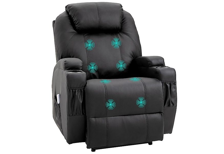 HOMCOM Massagesessel Massagefunktion, Liegefunktion, aus Kunstleder (Fernse günstig online kaufen