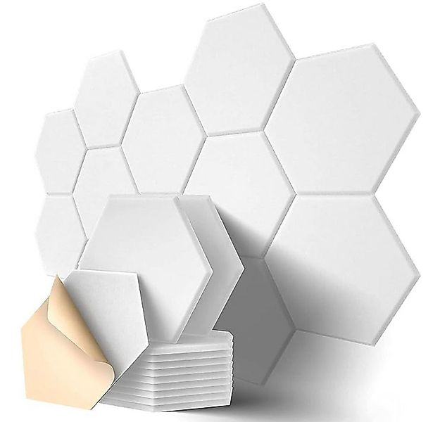 NUODWELL Akustikplatte 12 Stück Hexagon Akustikplatten Selbstklebend, 30x26 günstig online kaufen