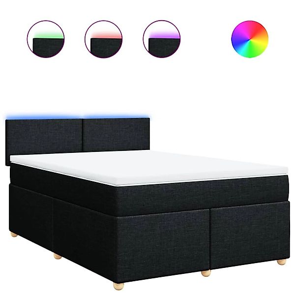 vidaXL Boxspringbett mit Matratze Schwarz 140x200 cm Stoff 3288998 günstig online kaufen