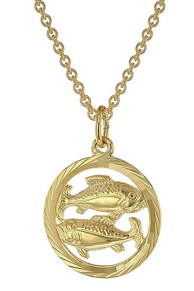 trendor Kette mit Anhänger Sternzeichen Fische Gold 333 Anhänger Ø 16 mm + günstig online kaufen