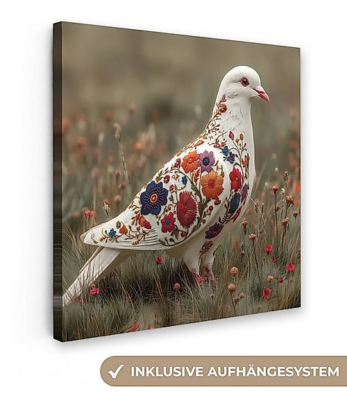 OneMillionCanvasses® Leinwandbild Taube - Blumen - Natur, Fotodruck (1 St), günstig online kaufen