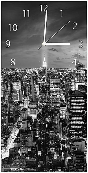 Wallario Wanduhr New York bei Nacht günstig online kaufen