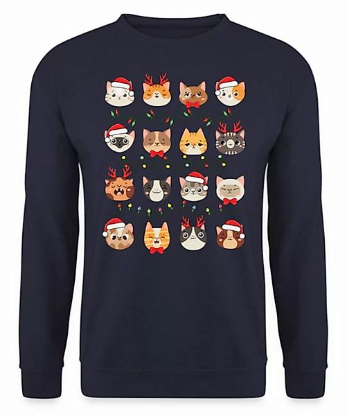 Quattro Formatee Sweatshirt Katzen Lichterkette - Weihnachten X-mas Christm günstig online kaufen